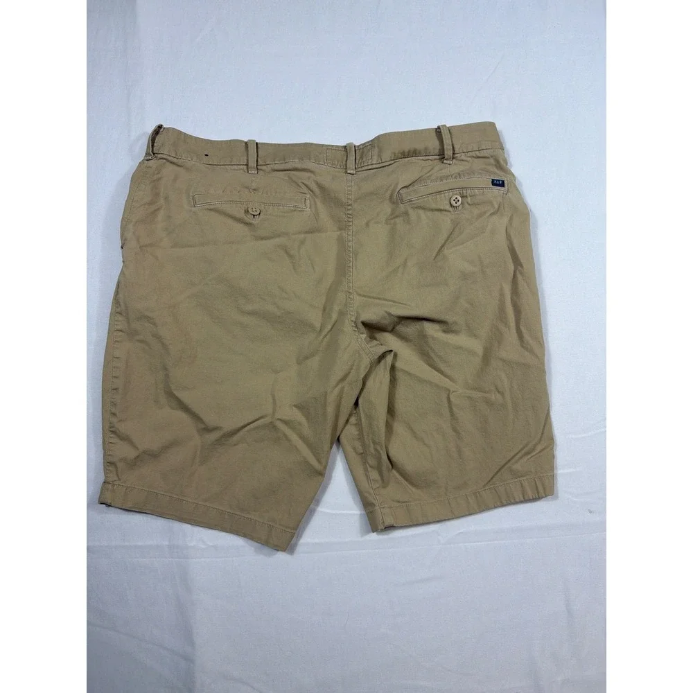 Abercrombie & Fitch Men Khaki Stretch Chino Shorts Size 38 Tan Flat Front Casual